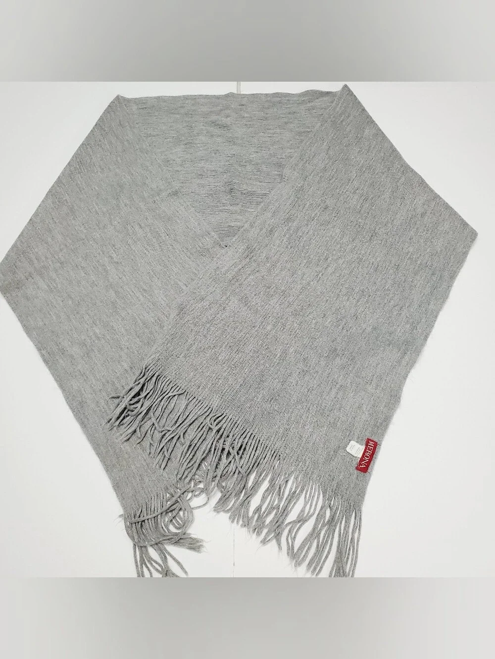 Merona Unisex Adult Scarf Solid Gray Knit Pattern 66x11.5